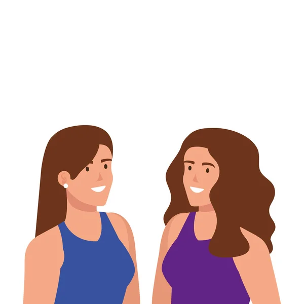 Diseño de vectores de mujeres avatar aisladas — Vector de stock