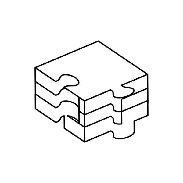 Шматок піктограми стилю лінії головоломки — стоковий вектор