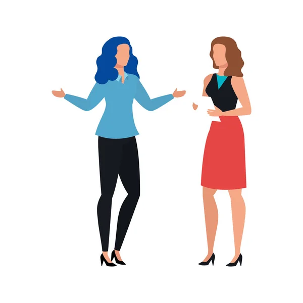 Mujeres de negocios carácter avatar elegante — Vector de stock