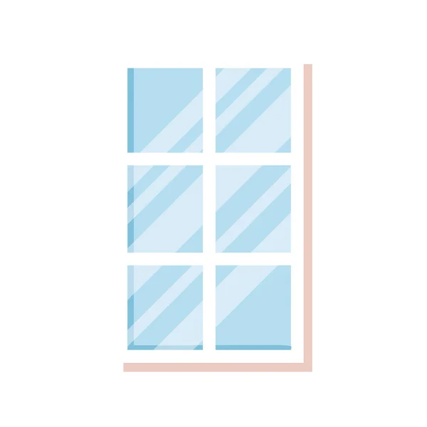 Ventanas casa de cristal aislado icono — Vector de stock