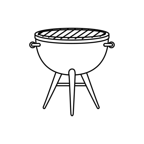 Peralatan oven barbekyu ikon terisolasi - Stok Vektor