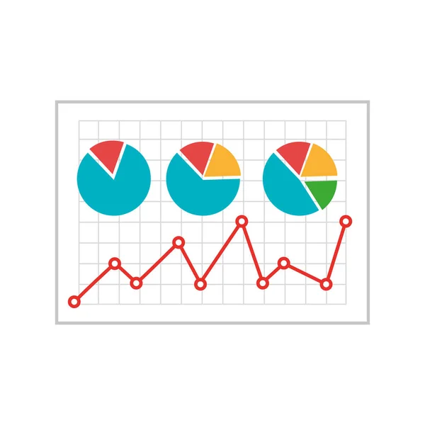 Documento com estatísticas gráficas ícone isolado —  Vetores de Stock