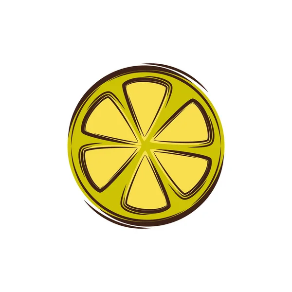 Limão de fatia ícone isolado de frutas frescas — Vetor de Stock