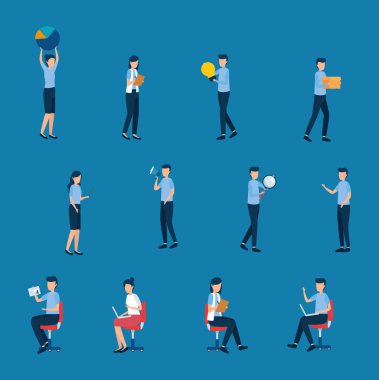 Takım çalışması ve iş adamları vektör tasarımı