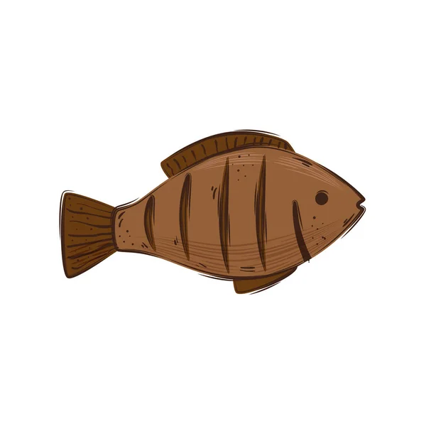 Nourriture de poisson délicieux icône isolée — Image vectorielle