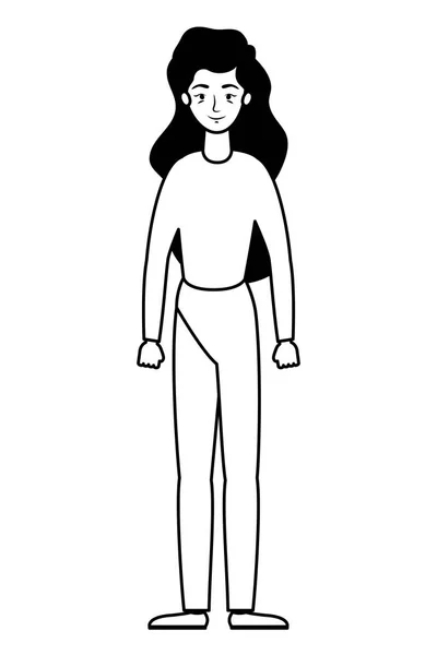 Genç kadın avatar karakter simgesi — Stok Vektör