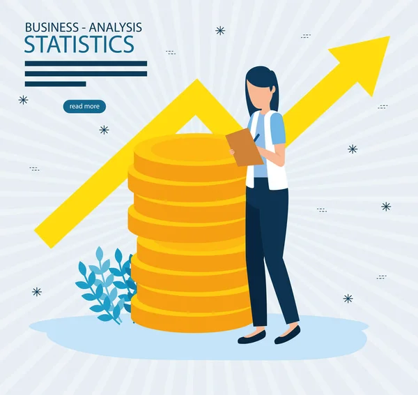 Estatísticas de análise de negócios design vetorial —  Vetores de Stock