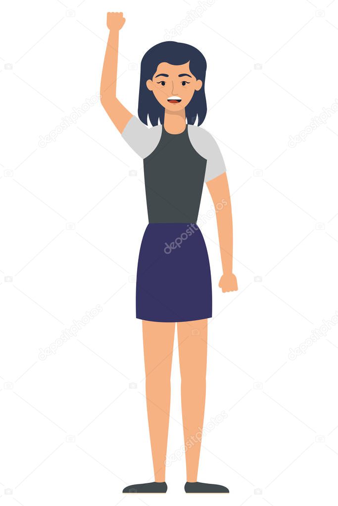 young woman avatar character icon