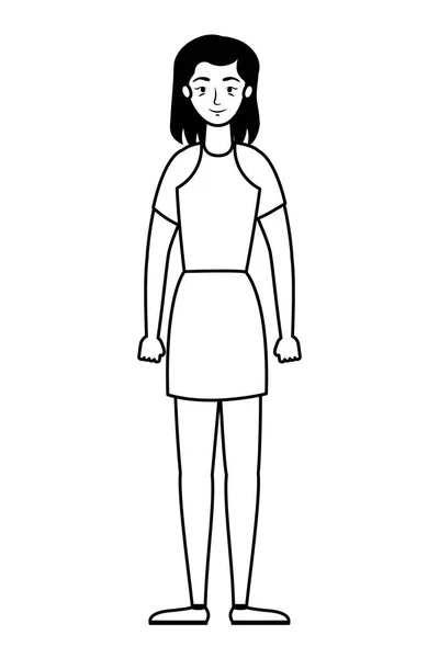 Jeune femme avatar personnage icône — Image vectorielle