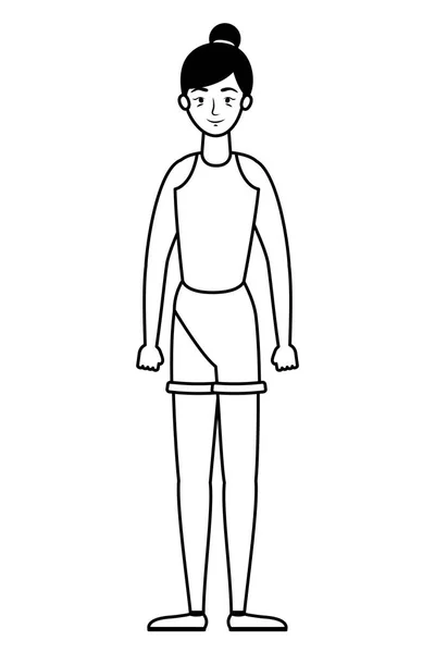 Икона персонажа молодой женщины — стоковый вектор