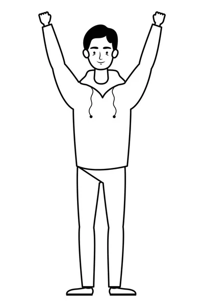 Jonge man avatar karakter pictogram — Stockvector