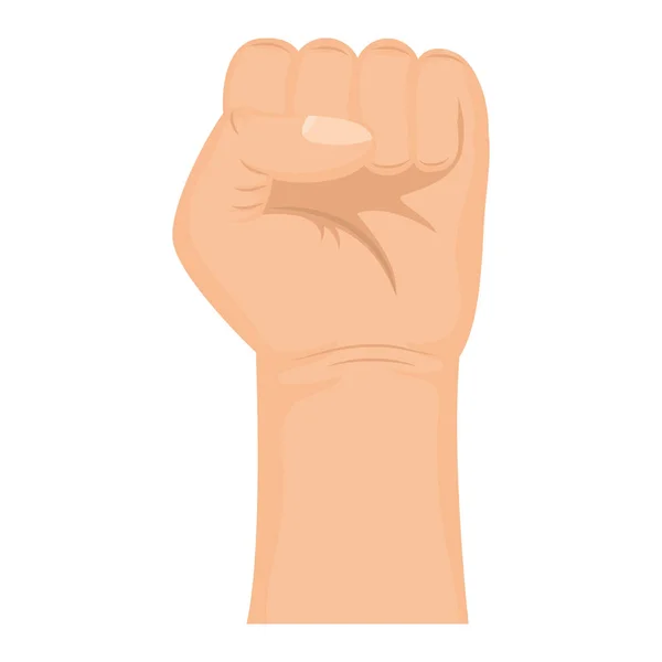 Hand human fist isolated icon — Stock Vector