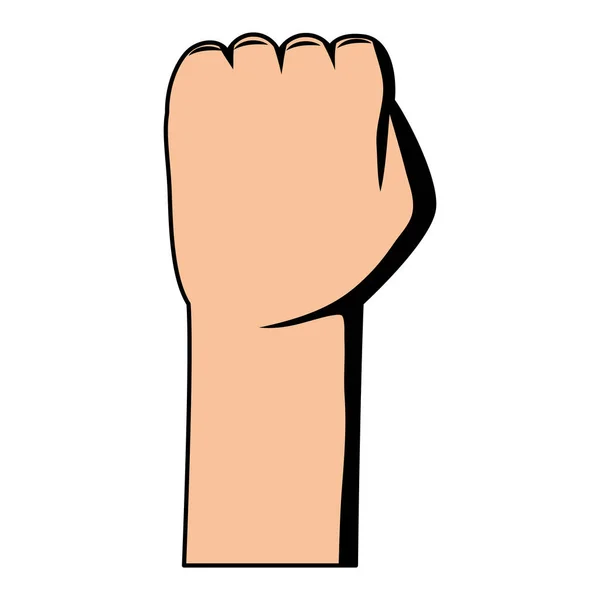 Hand human fist isolated icon — Stock Vector