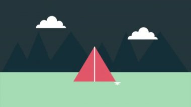 Kampta kamp yapan genç bir çift.