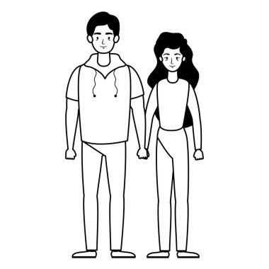 Genç aşıklar çift karakterler