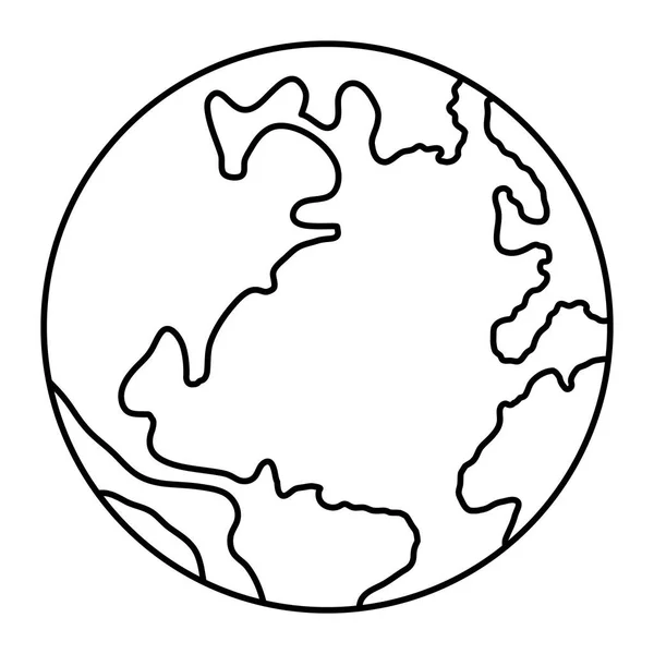 Planeta planeta tierra aislado icono — Archivo Imágenes Vectoriales