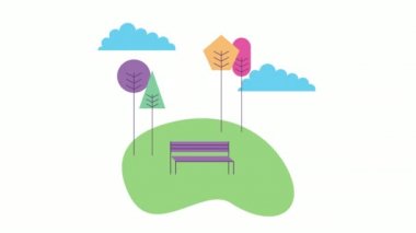 Park karakterinde dizüstü bilgisayar kullanan genç adam.