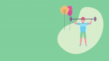 Genç adam ağırlık kaldırıyor.