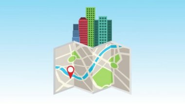 Kağıt haritalı şehir manzarası