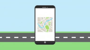 Taksi servisi uygulama videosu olan akıllı telefon