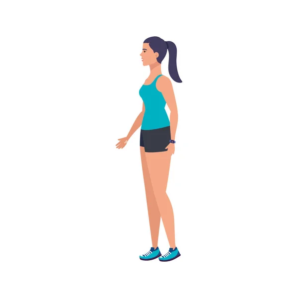 Joven mujer atleta avatar carácter — Vector de stock