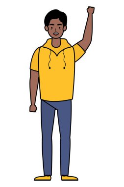 afro genç adam avatar karakter simgesi