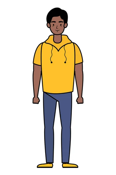Afro jovem avatar personagem ícone — Vetor de Stock