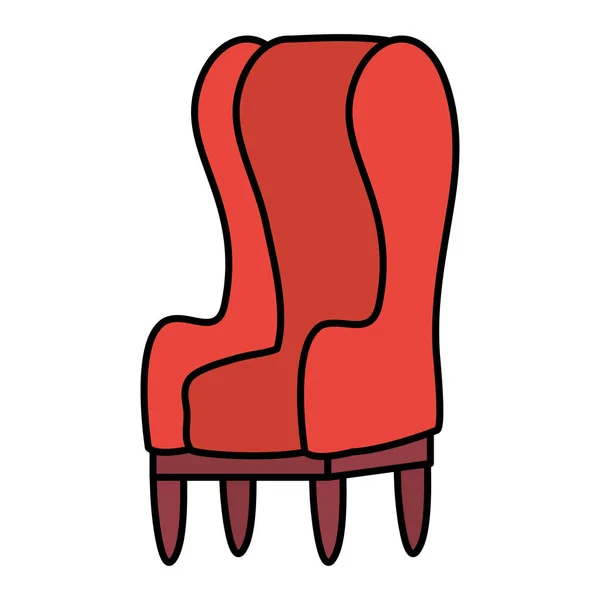 Sofa livingroom forniture isolated icon — Stock Vector