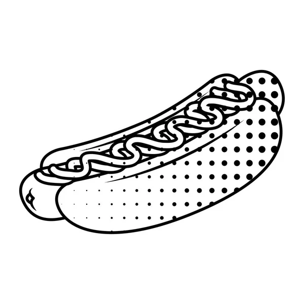 Pyszne hot dogi fast food ikona — Wektor stockowy