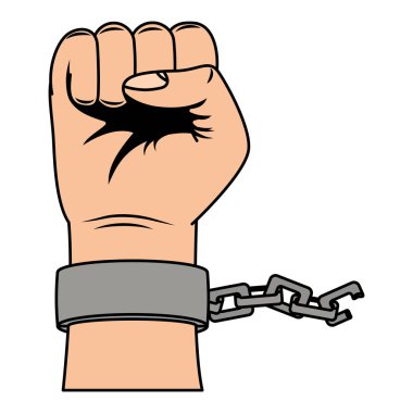 Zincir simgesiyle insan yumruğu