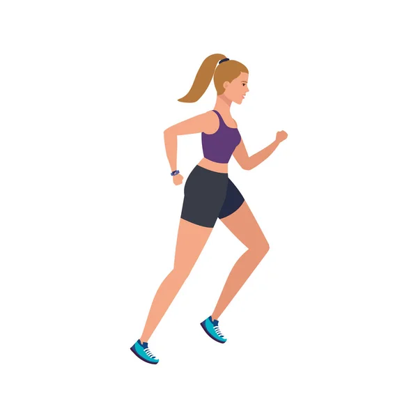 Jeune femme athlète course avatar personnage — Image vectorielle