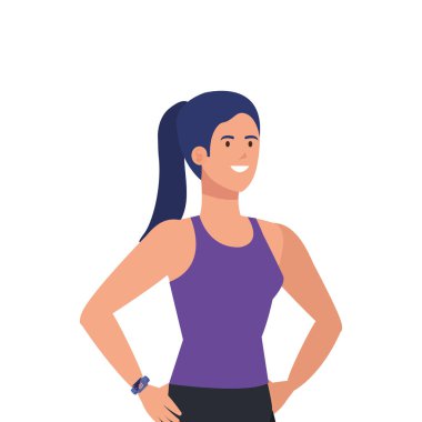 Genç kadın atlet karakter