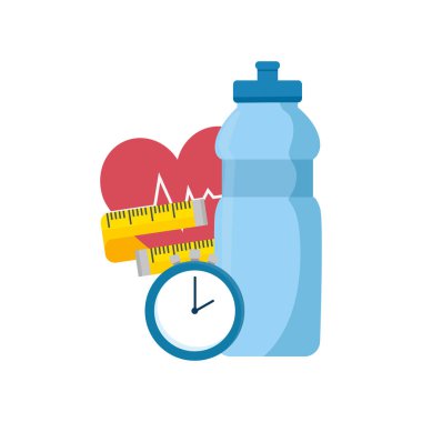 Şişe su, kalp ve şişe su.