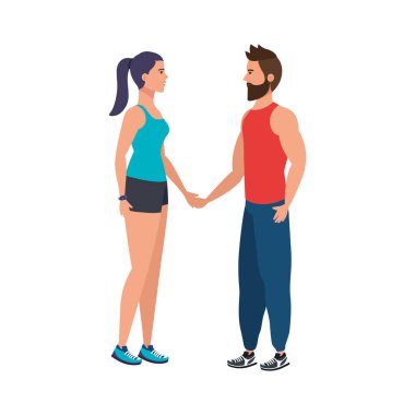 Genç çift atlet avatar karakteri