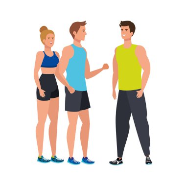 Genç insanlar atlet avatar karakteri