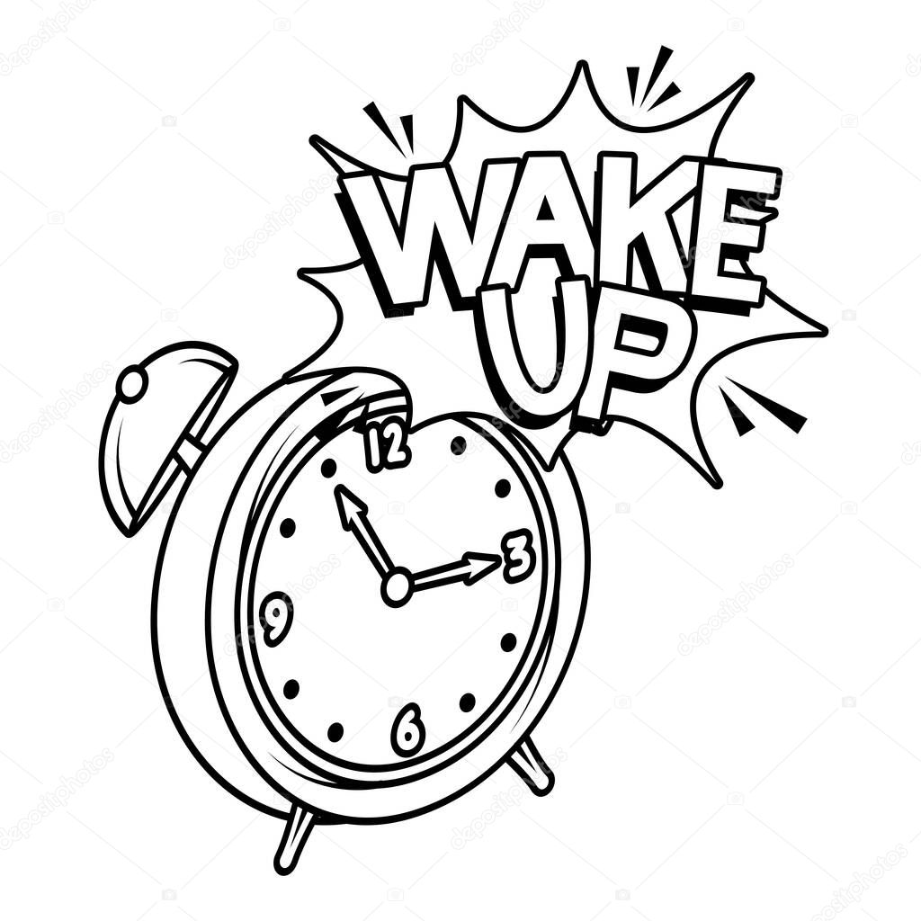 alarm clock wake up pop art style