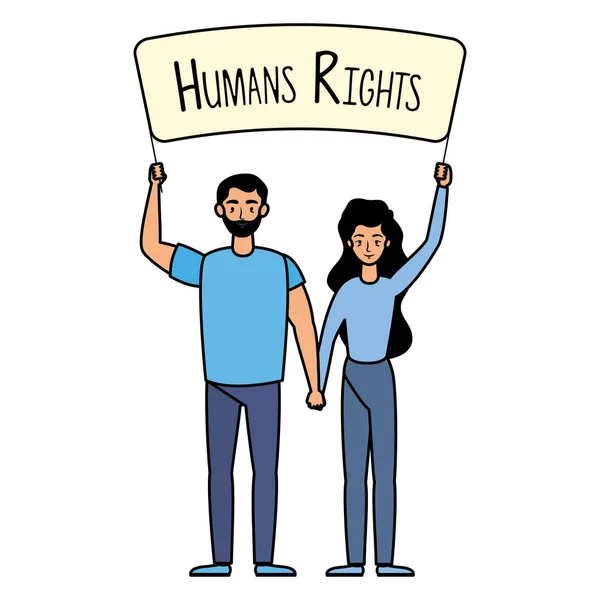 인권 단체와 젊은 연인들 — 스톡 벡터