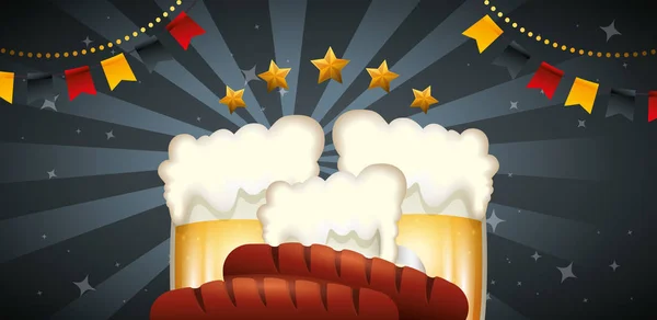 Alemanha oktoberfest design vetor de cerveja —  Vetores de Stock