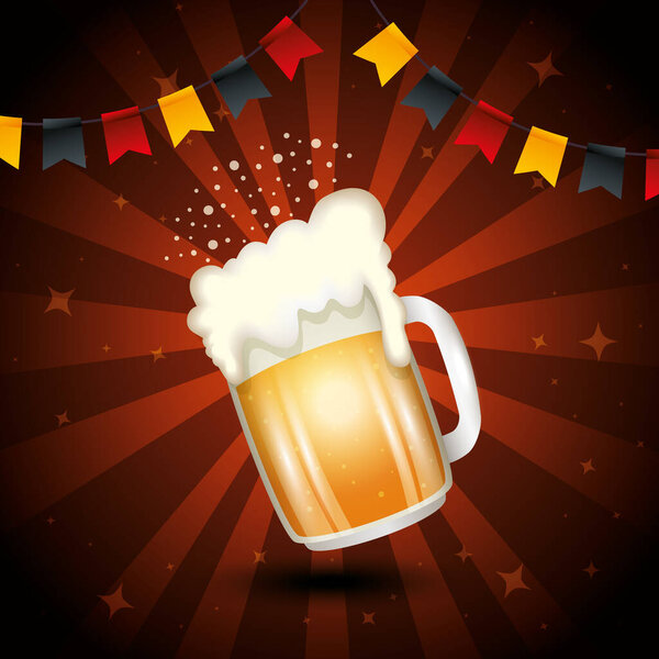 Векторный дизайн пива Октоберфест в Германии
