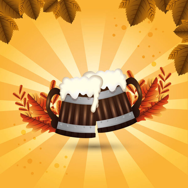 Векторный дизайн пива Октоберфест в Германии
