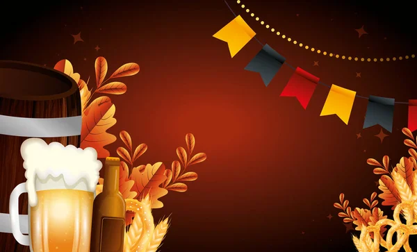 Allemagne oktoberfest bière vecteur design — Image vectorielle