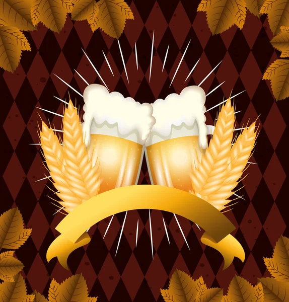 Allemagne oktoberfest bière vecteur design — Image vectorielle