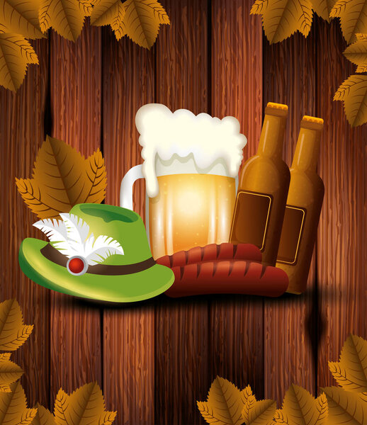 Векторный дизайн пива Октоберфест в Германии
