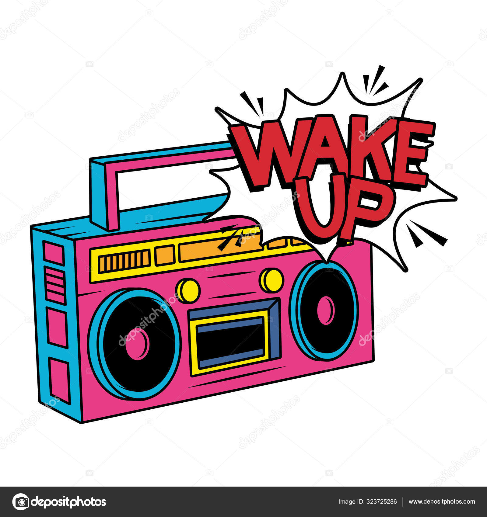 Стиль Ретро-Радио Плеер Поп-Арт Векторное Изображение ©yupiramos.