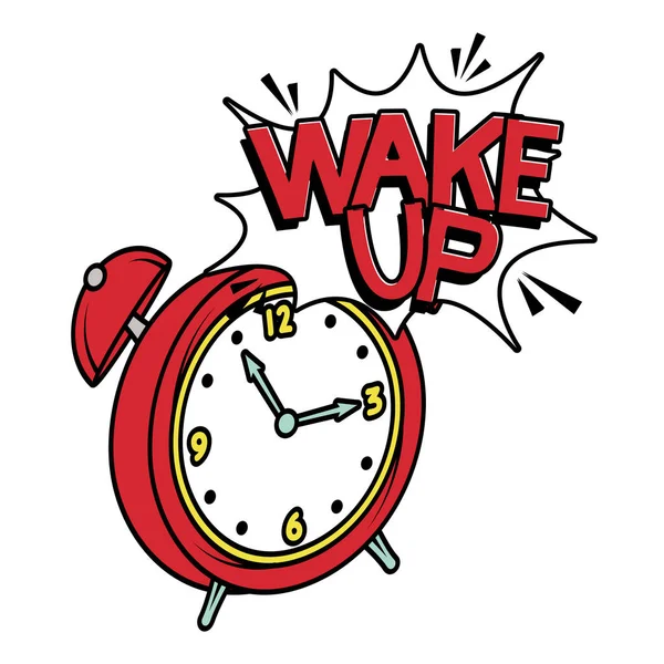 Väckarklocka vakna popkonst stil — Stock vektor