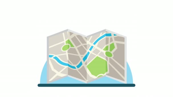 paysage urbain bâtiments scène avec carte papier et homme d'affaires 