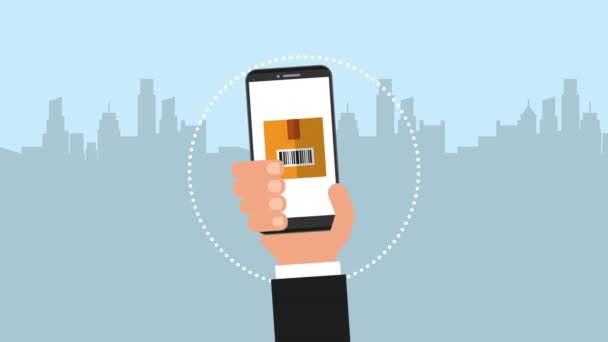 Logistiktjänst app i smartphone — Stockvideo