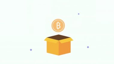 Bitcoin animasyonlu karton kutu