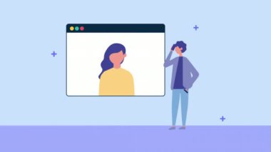 Web sayfası şablonuna sahip genç çift