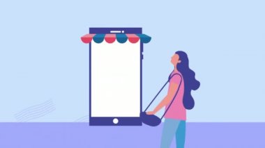 Genç bayan akıllı telefonu hediye olarak kullanıyor.